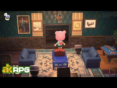Old-fashioned & Elegant Living Room & Reception Room Design in Animal Crossing New Horizons