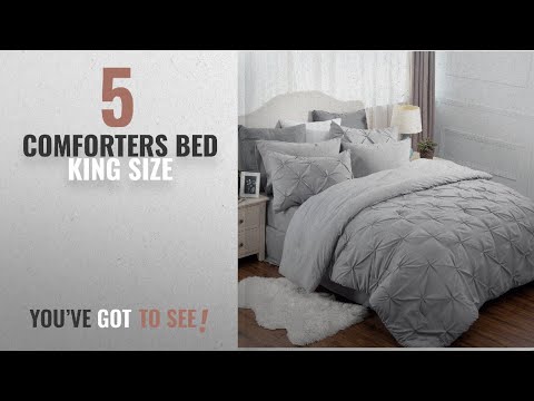 top-10-comforters-bed-king-size-[2018]:-pinch-pleat-down-alternative-8-piece-comforter-set-king