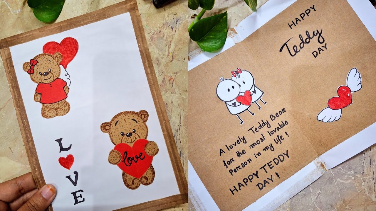 Teddy Day Card ideas🧸😍//youtube video//valentineweek//paper card#