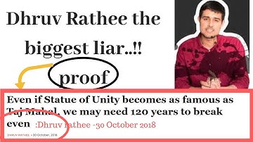 Dhruv Rathee fully exposed on his statue of unity video with proof