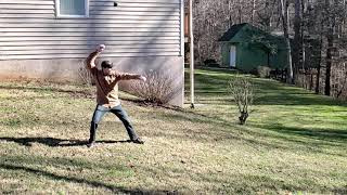 Super slow motion sling throw