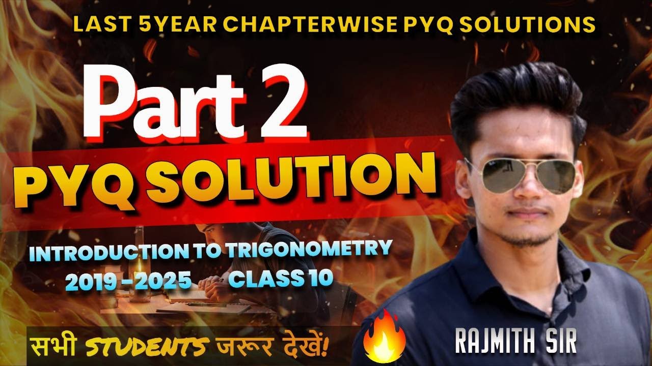 Part 2 Class 10 last 5 year CBES Board Exam Questons Solution Introduction to Trignometry