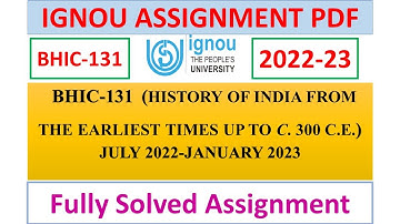 BHIC-131 Solved Assignment in ENGLISH 2022-23 |IGNOU
