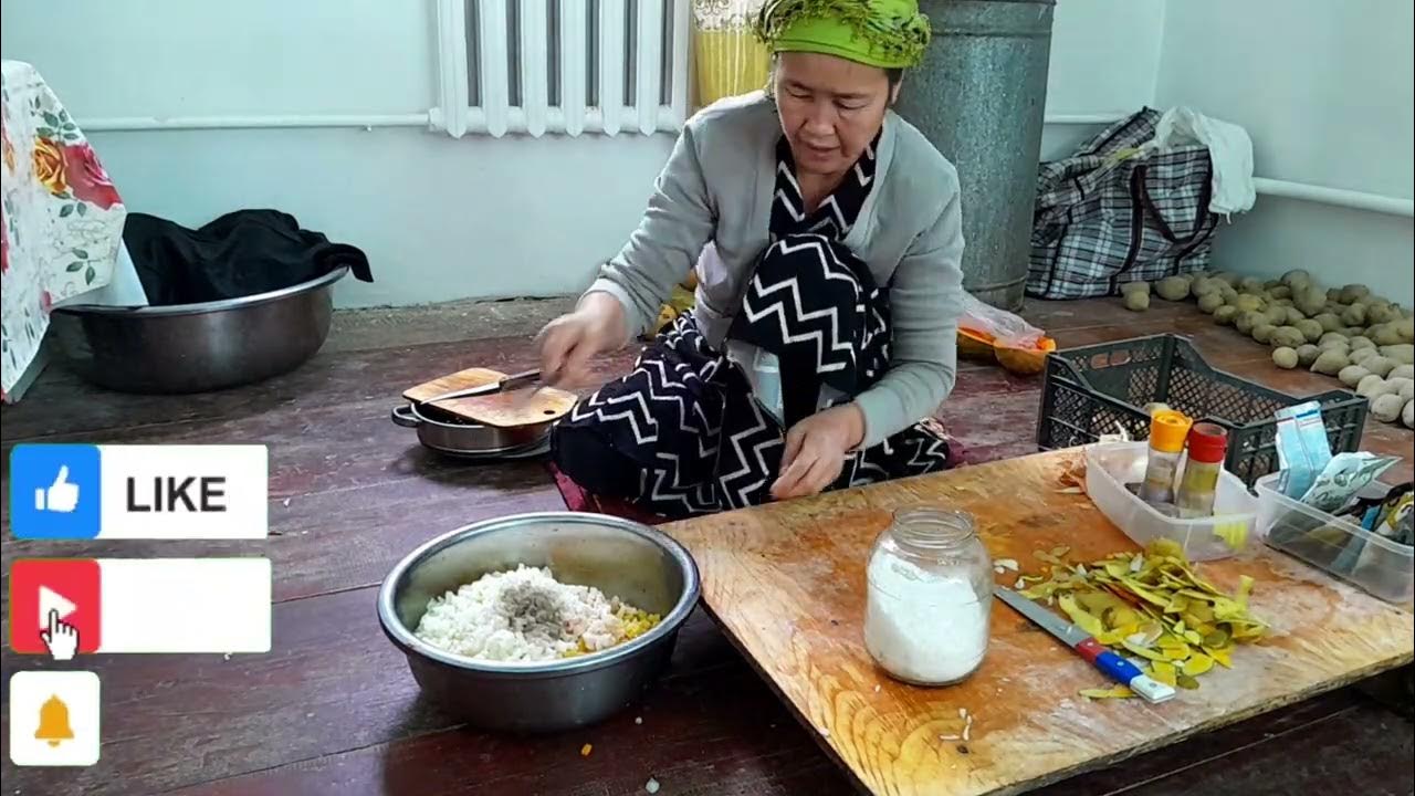 Cooking pumpkin manti //My village life - YouTube