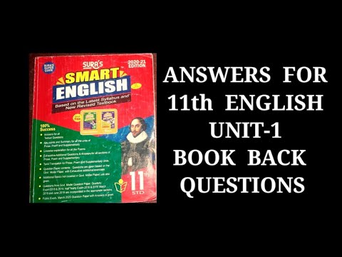 Answers for 11th ENGLISH UNIT - 1 |Answers for all book back questions ...