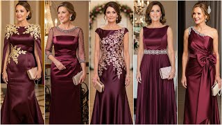 Rich Wine Satin Mother of the Bride Dresses  | Classy Dress Ideas for a Glamorous Wedding Look