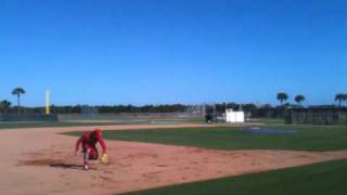 Cardinals Zack Cox takes infield