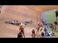 Huge crash mens omnium elimination race  2014 uci track worlds