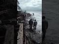 Storm Washes Away Sand, Revealing Wooden Structure Below