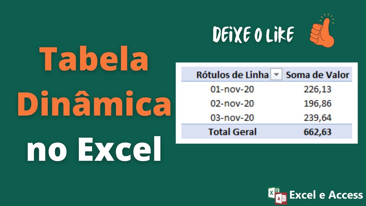 Como fazer tabela dinâmica no Excel - YouTube