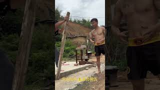 Rural Kung Fu Boy Breaks Solid Wood With One Kick#Shorts