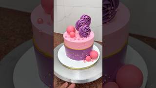 Beautiful Pink And Purple Roses Cake