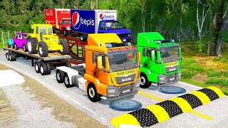 Download Lagu TRANSPORTING PIXAR CARS \u0026 FRUITS WITH COLORED \u0026 JOHN DEERE vs CLAAS vs TRACTORS - BeamNG.drive #962 MP3