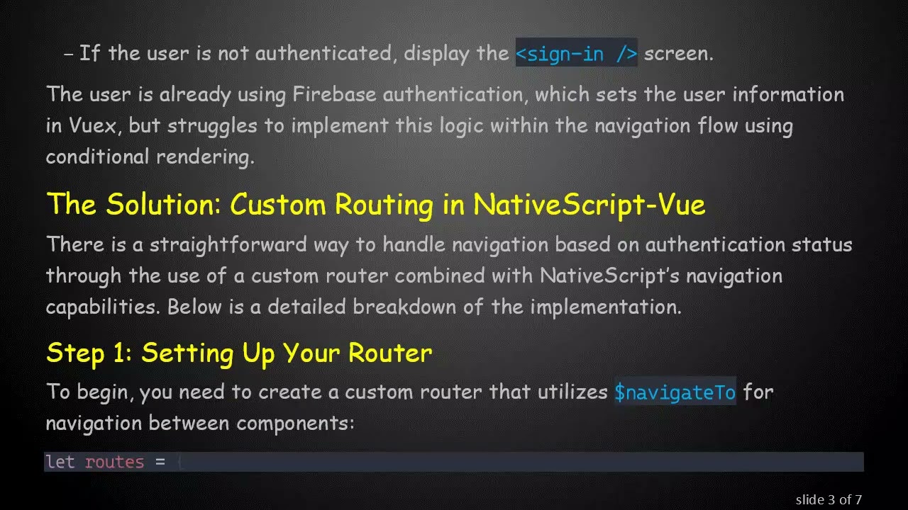 NativeScript Vue Auth based Navigation - Simplifying Authentication in Your App