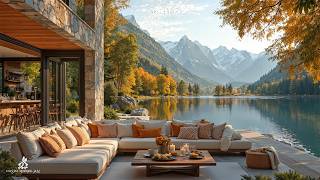 Warm Autumn Lakeside Retreat 🍂 Soft Morning Jazz & Nature Sounds For Relaxing And Good Mood screenshot 4