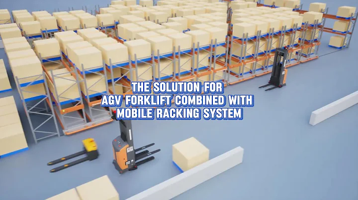 The solution for AGV forklift combined with mobile racking system #mobilerackingsystem #rack