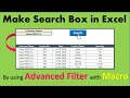 Search Box in Excel by using Advanced Filter and Macro