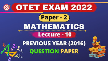 OTET Previous Year Maths Question 2016 | Paper- 2 | Preparation For OTET Exam 2022