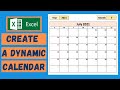 Create a calendar in excel  tutorial