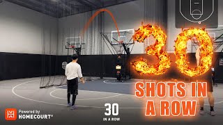 Basketball Automatic 3-pointers 30 in a row with HomeCourt App 🏀 🔥