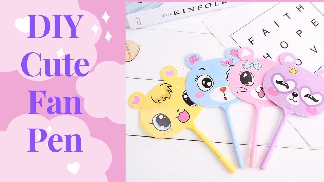 DIY Homemade Cute Fan Pen Paper Crafts School supplies DIY ideas