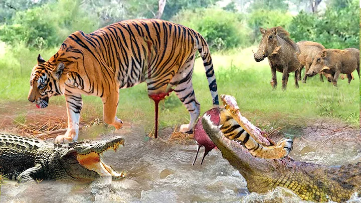 Tiger Was Hunting Wild Boar When Suddenly Crocodile Rushed To Attacks Tiger, Cause It To Lose A Leg