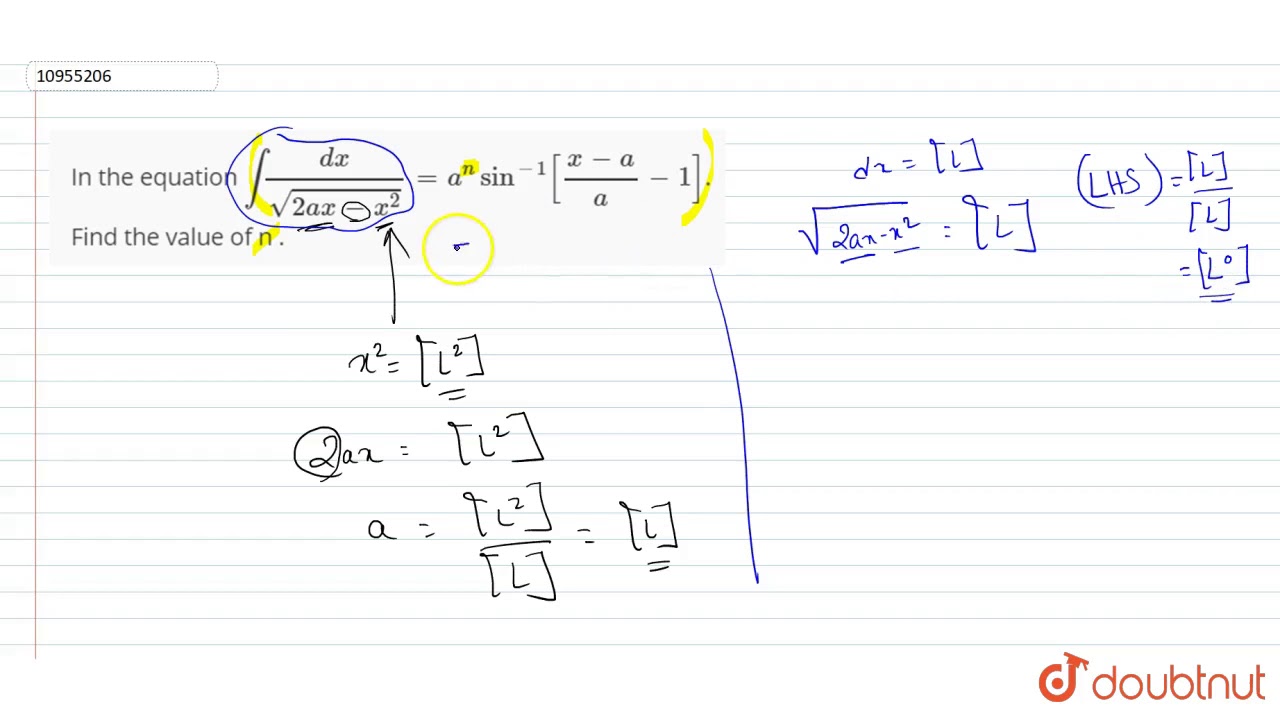 In the equation ` int (dx)/sqrt(2ax x^(2) ) = a^(2) sin