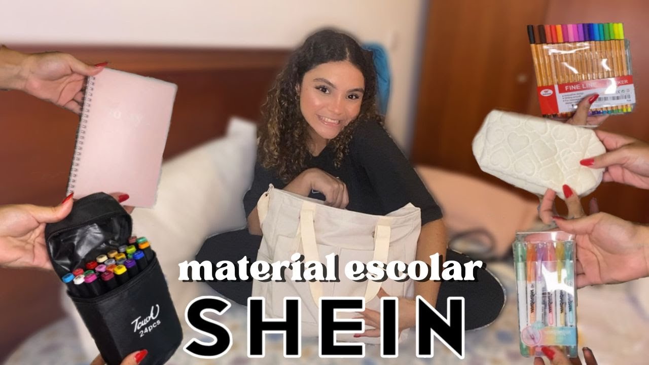 Mostrando o meu Material Escolar da Shein + Arrumando minha bolsa da Faculdade 📚✨