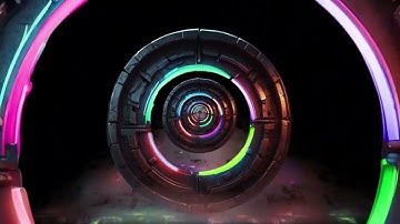 Futuristic Neon Circle Tunnel Animation Background Of Glowing 4K No Copyright