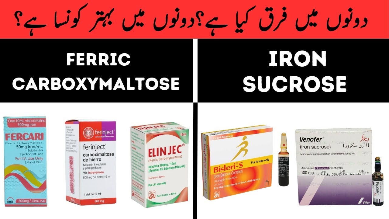 Fercari Vs Venofer | Ferric Carboxymaltose Vs Iron Sucrose | Urdu/Hindi ...