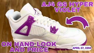 Air Jordan 4 GS Hyper Violet On Hand Look and Price at Titan 22 SM Megamall | April 27, 2024