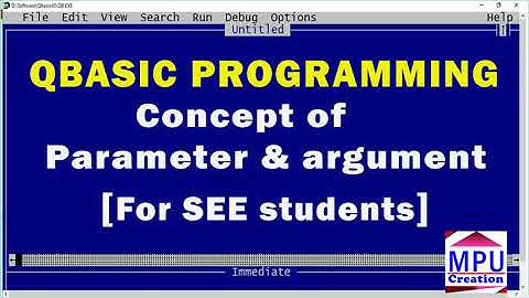 Concept of parameter and argument in Qbasic programming