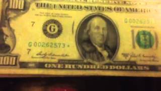 $100 dollar bill 1969 1950 star notes