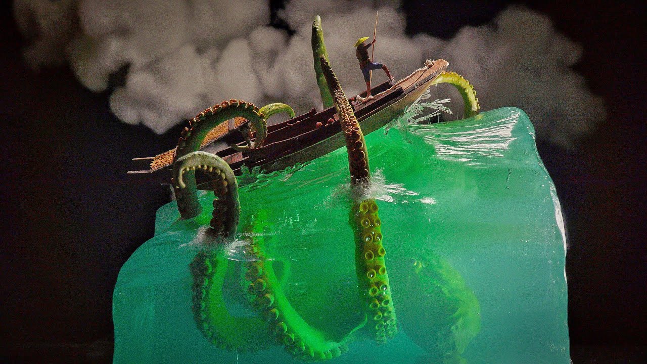 The Kraken Vs Fisherman Diorama / Thalassophobia / Resin Art