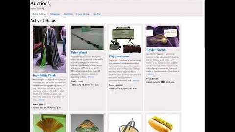 CS50 Web Programming Project 2 - Auction Site Demo