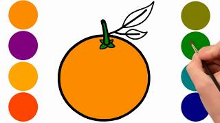 Orange Coloring Page for Kids | How to Draw Orange | Drawing for Kids | Learn Color For Kids