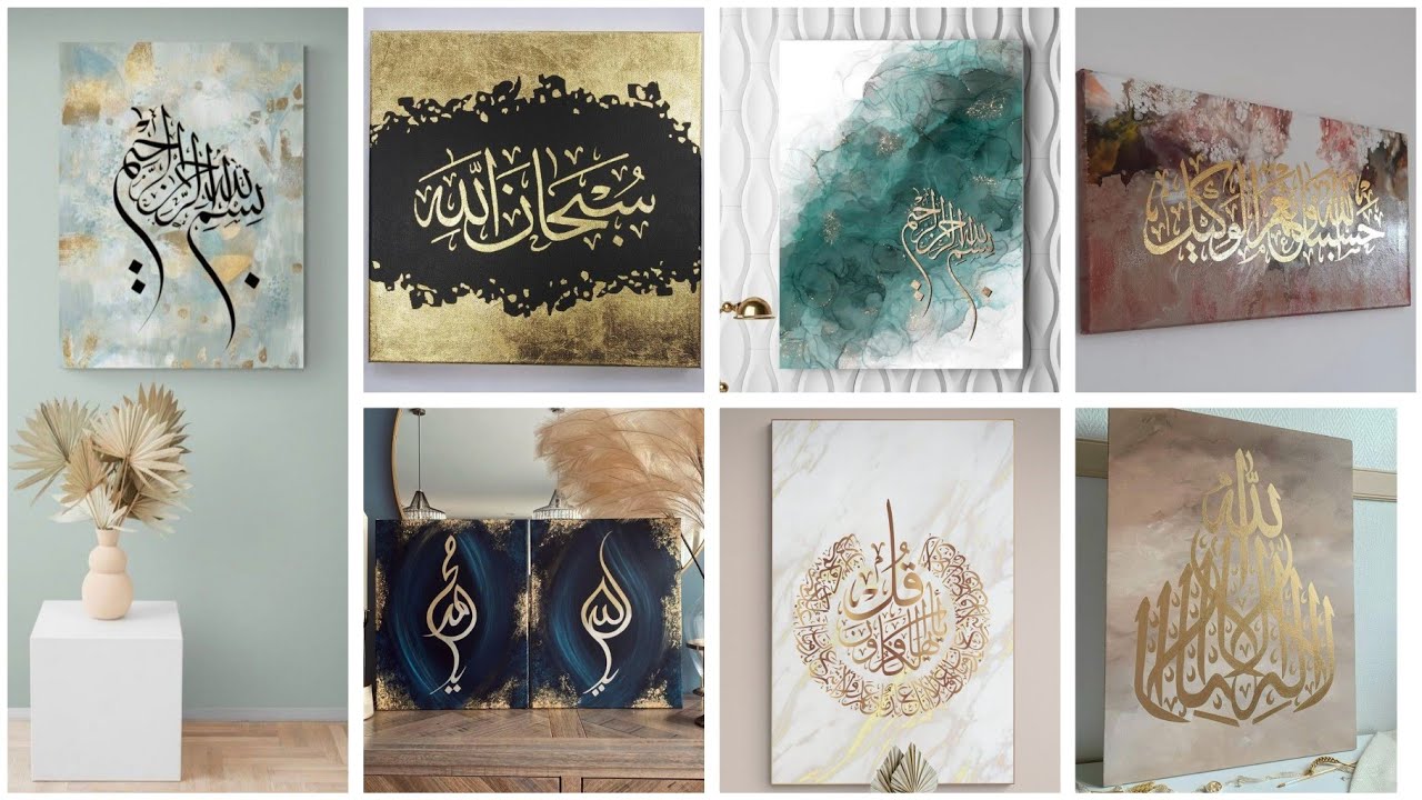 أفكار ✨ عمل لوحات فنية رائعة للمبتدئيين بشكل بسيط وراقي #craft #diy #ideas #deco #اعمال_يدوية