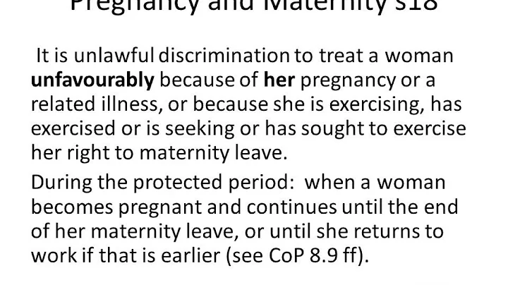 Pregnancy and maternity discrimination at work