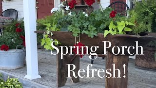 Spring Porch Refresh~How to use Antiques as Planters~Decorate with Me