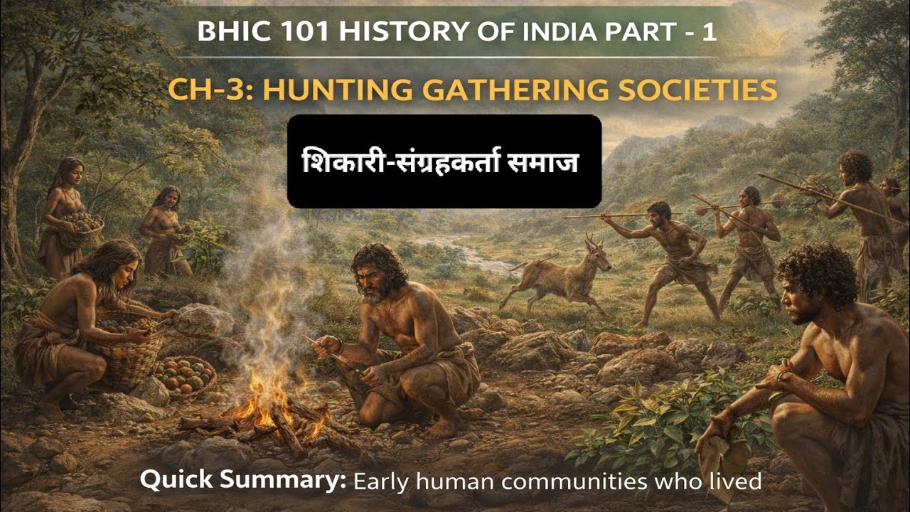 BHIC 101 Unit - 3 Hunting Gathering Societies for IGNOU Students - YouTube