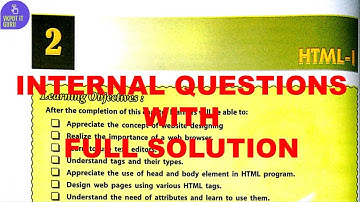 DAV | CLASS 8 |COMPUTER | CHAPTER 2 | HTML I | INTERNAL QUESTIONS WITH   SOLUTION | NOTES