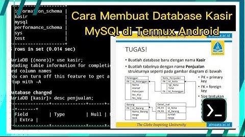 Cara Mudah Membuat Database Kasir & Tabel Penjualan di MySQL/Mariadb PRIMARY KEY Termux Android #001