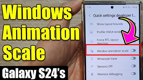 Galaxy S24/S24+/Ultra: How to Enable/Disable Windows Animation Scale In Developer Tiles