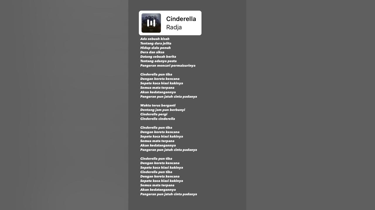 LIRIK LAGU CINDERELLA #fypシ - YouTube