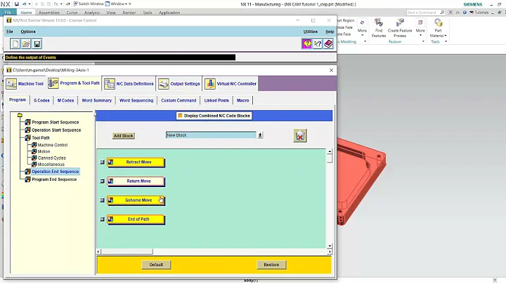 NX Post Builder Basics - Milling 3 Axis post builder - Lecture 2