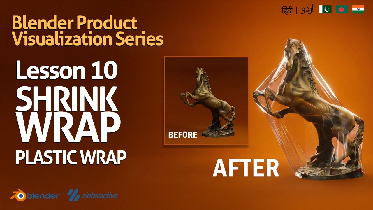 Lesson 10: Wrap Any Object with Plastic Using Shrinkwrap in Blender 5.0 ...