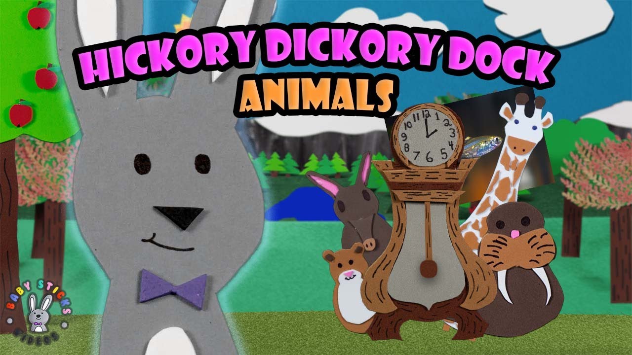 Hickory Dickory Dock animals Buddy BunBun Baby Sticks Videos YouTube