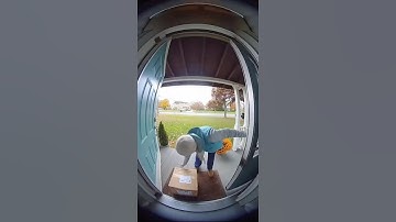 Who gave this box to this poor old grandma?! #DoorbellCam #Funny #Explosion #Subscribe #viral