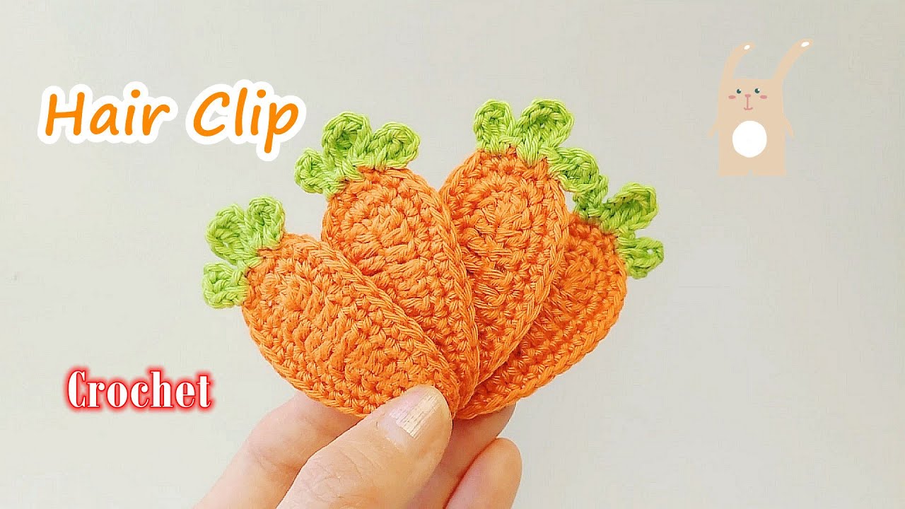 Crochet carrot Hair Clip