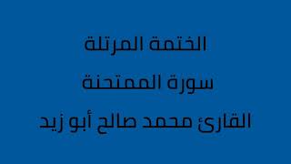 سورة الممتحنة القارئ محمد صالح ابو زيد